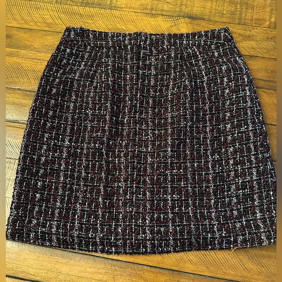 Loft Size 4 Sherri Tweed Shift Skirt Purple Multi Colored - Picture 4 of 7